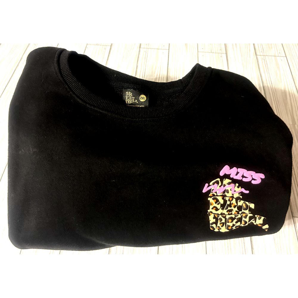 Mr Eatwell X Heather McMahan Miss Eatwell Crewneck Sweatshirt Cheetah Women's 2X